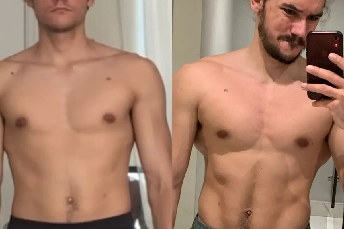 Client body transformation results from personalized fitness program with Miami personal trainer
