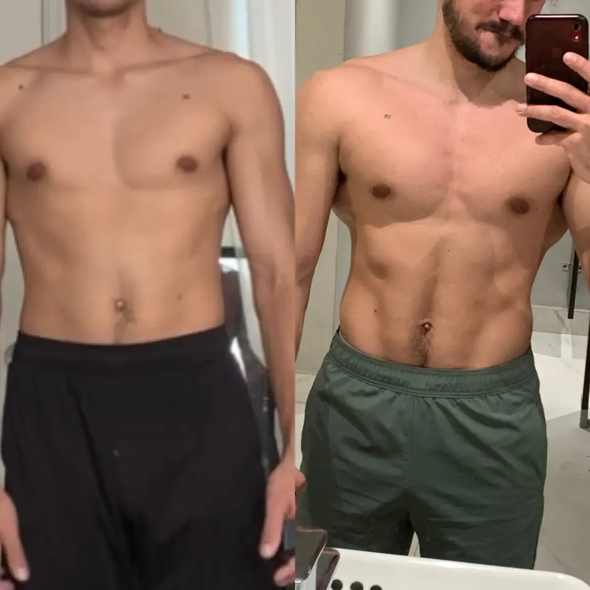 Client body transformation results from personalized fitness program with Miami personal trainer